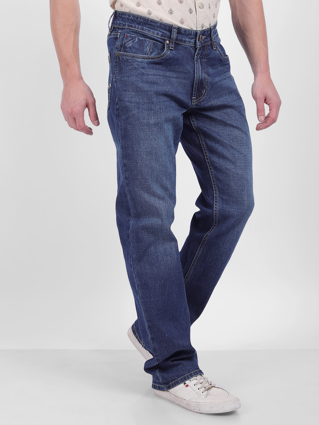Numero Uno Men Faded Dark Blue Jeans